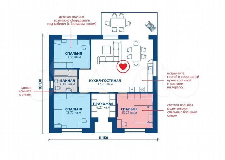 Дом 85 м² на участке 8 сот.