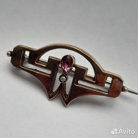 Антикварная брошка шаум гольд