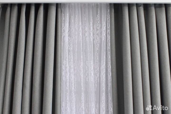 Шторы новые из рогожки