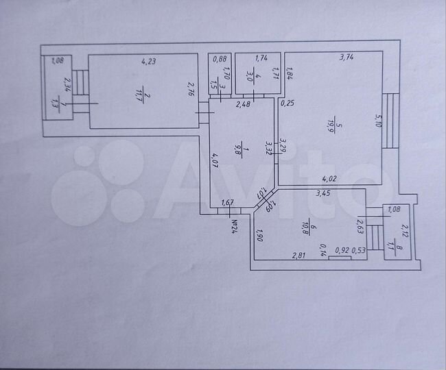 2-к. квартира, 56,7 м², 1/5 эт.