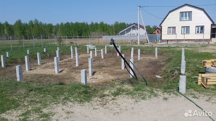 Монтаж забивных жби свай, жби сваи