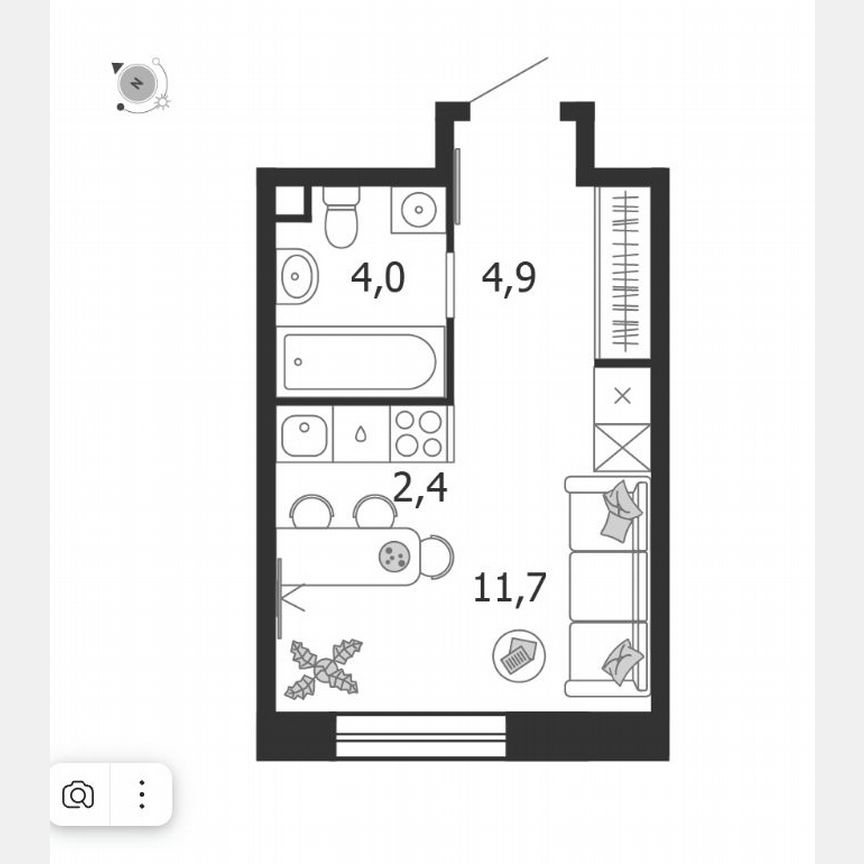 Квартира-студия, 23,1 м², 17/19 эт.