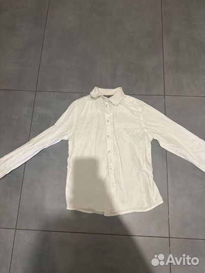 Рубашка белая для мальчика размер 140