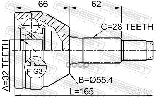 1110-010 ШРУС наружный к-кт Chevrolet Evanda 2