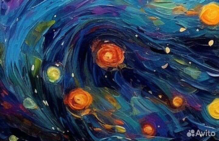 Картина маслом абстракция Яркие эмоции