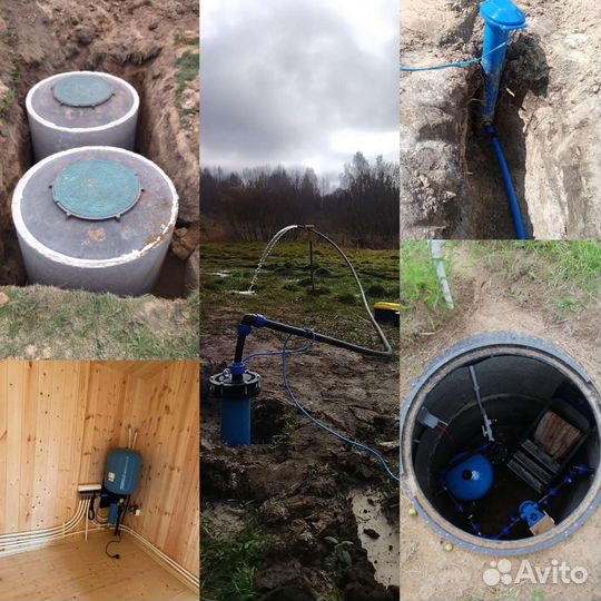 Обустройство скважин, Сантехника, Кессон, Септик