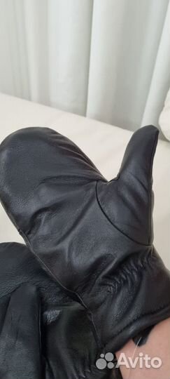 Варежки кожаные