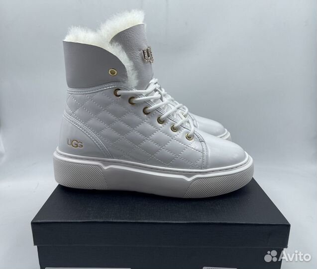 Женские Бoтинки Угги UGG Shanti White Lockable