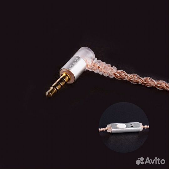 Кабель для IEM наушников с микрофоном 2pin(QDC)