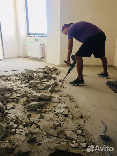 Демонтаж квартиры, офиса. Полов, стен, штукатурки