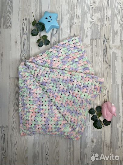 Детский вязаный плед (конверт на выписку)