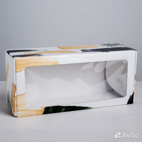 Коробка складная с PVC-окном «Тропики»