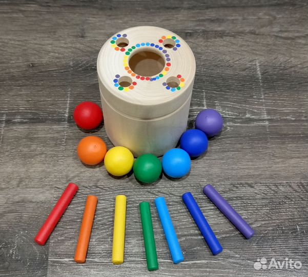 Бочонок деревянный с шариками и палочками