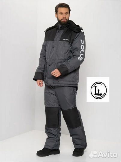 Костюм зимний huntsman Полюс серый черный