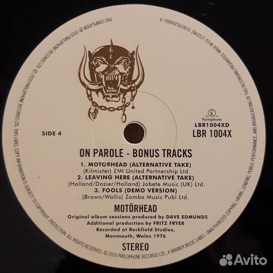 Виниловая пластинка Motorhead - On Parole (Limited