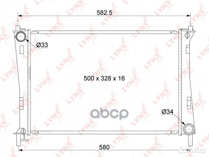 Радиатор охлаждения паяный MT RB1037 lynxauto