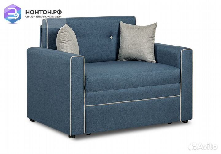 Кресло выкатное Найс светло-синее / светло-серое