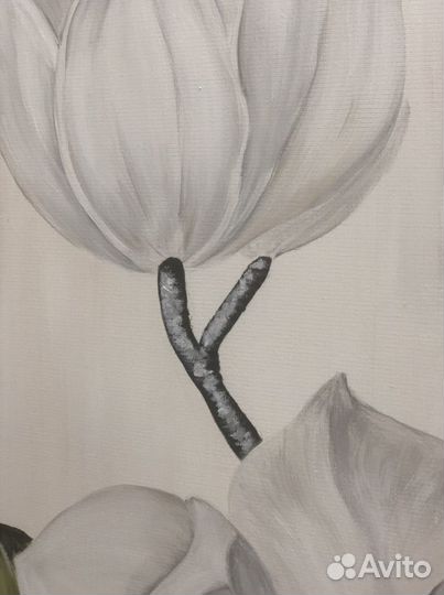 Картина маслом ручной работы Цветы Магнолии