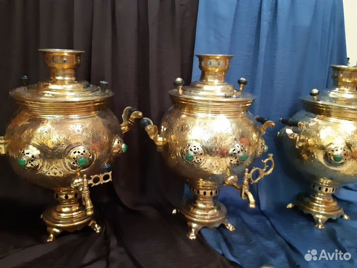 Самовар старинный резной чеканный восточный