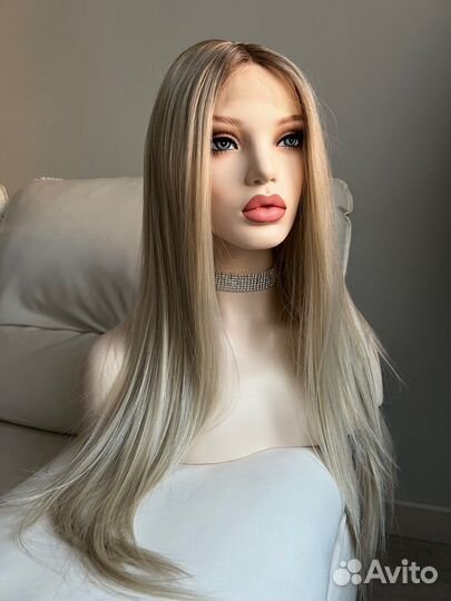 Парик премиум на сетке блонд