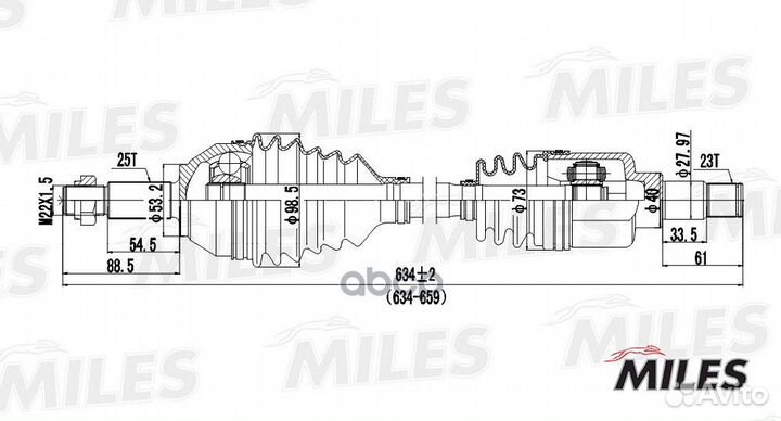 Привод в сборе ford focus 1.4-1.8 98-04 лев. GC