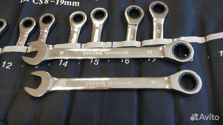 Набор ключей с трещеткой 8-19