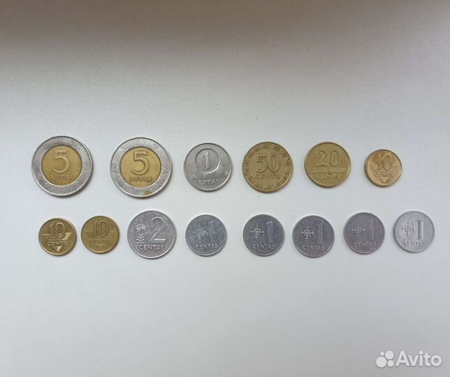 Монеты евро, злотый, лит