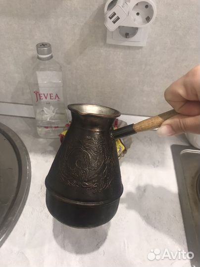 Турка для кофе медная под старинный стиль