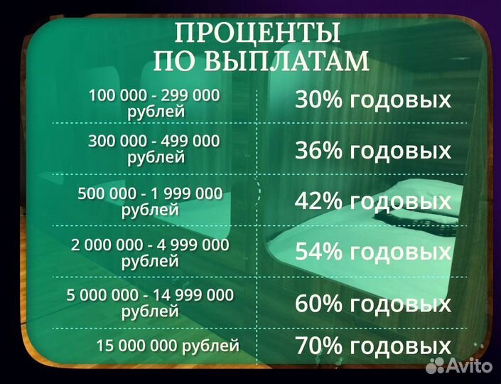 Бизнес инвестиции 30-70 годовых