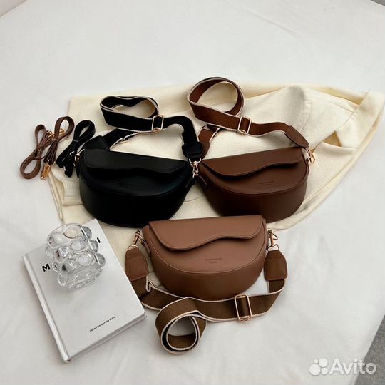 Новая коричневая сумка седло винтаж y2k три цвета