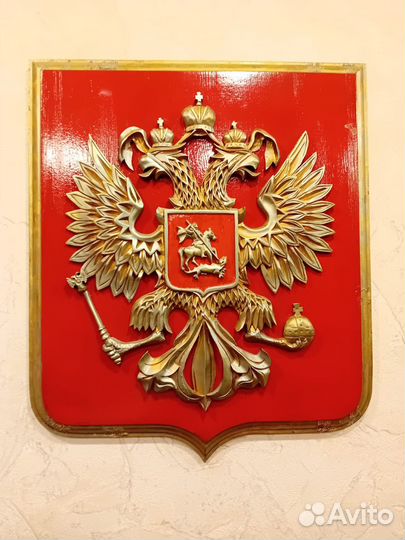 Герб россии из дерева