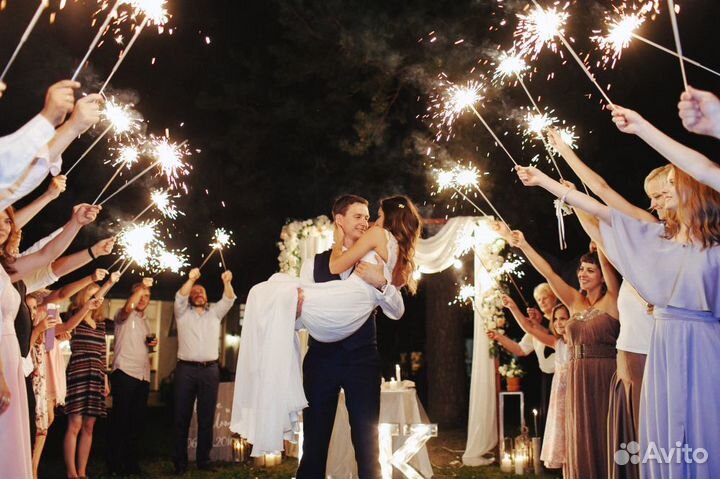 Большие бенгальские огни белые 65 см