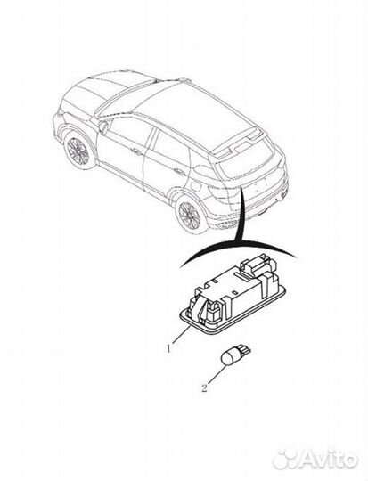 Подсветка салона, плафон Geely Coolray Sx11 SX11