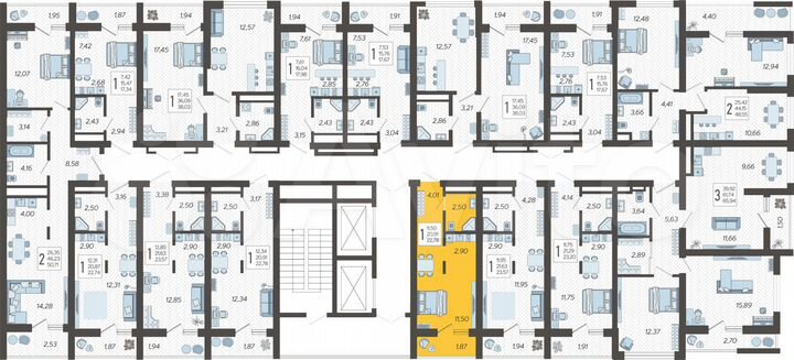 Квартира-студия, 22,8 м², 13/19 эт.