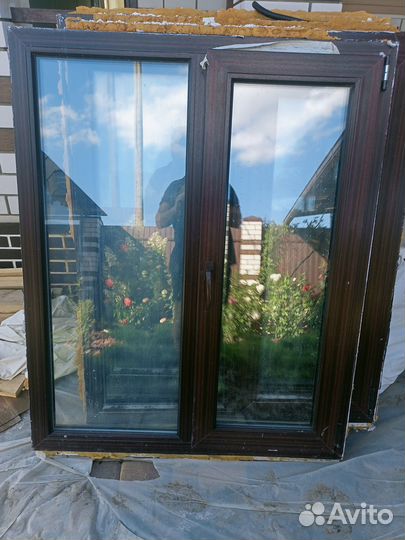 Окна пластиковые бу коричневые