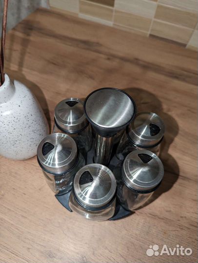 Набор для специй на подставке из нержавеющей стали