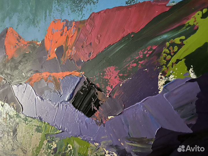 Картина горы маслом 120 на 100см