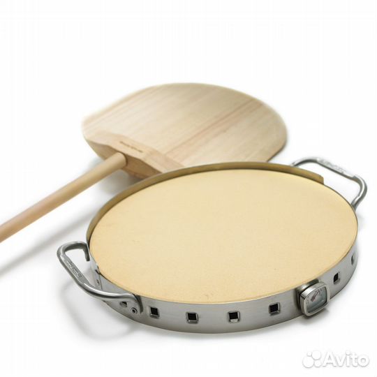 Камень для пиццы d-33см Broil King с держателем из