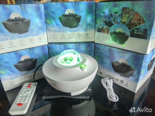 Ночник проектор звездного неба Блютуз колонка 2дин