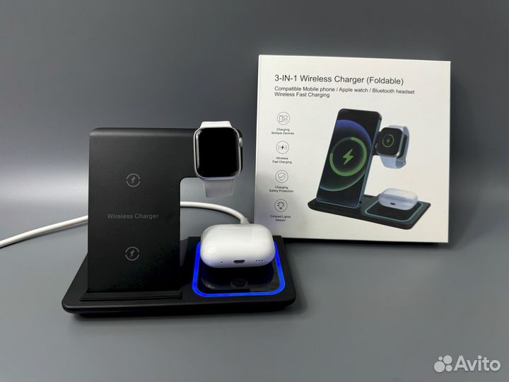 Беспроводная зарядка для iPhone, AirPods, Watch