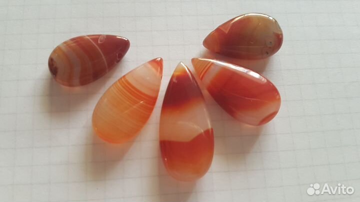 Набор бусин натурального агата для колье