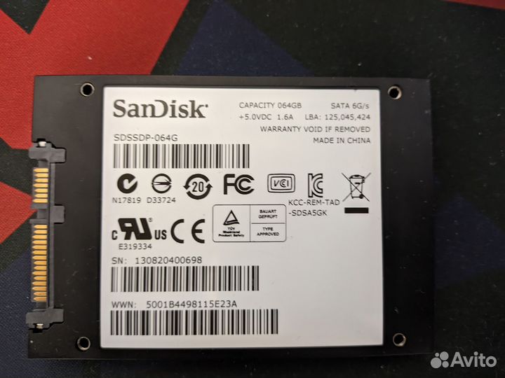 Ssd sandisk 64gb