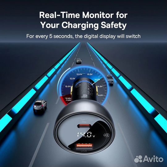 Автомобильное зарядное устройство Baseus 140 Вт PD