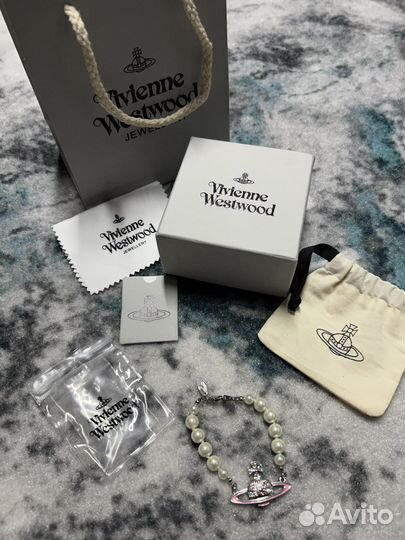 Жемчужный браслет Vivienne Westwood розовый сатурн