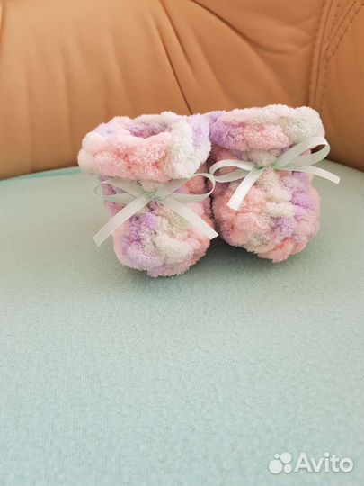 Плед детский плюшевый и пинетки