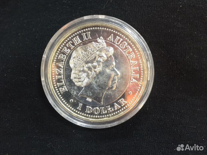 Серебряная монета Кукабарра, 1 доллар 1999г. Австр