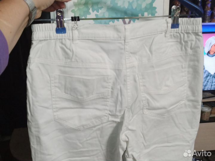 Брюки джинсовые, белые, новые, 50 / 52 р