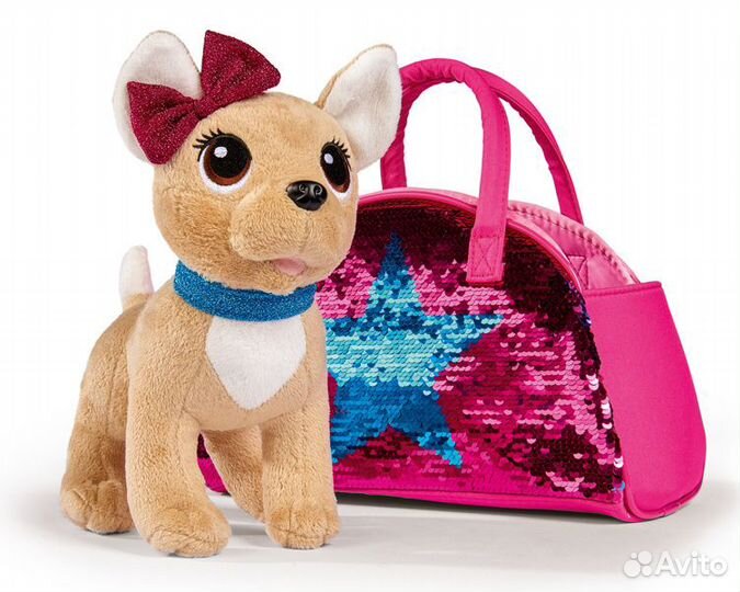 Интерактивная собачка в сумочке с пайетками (ходит