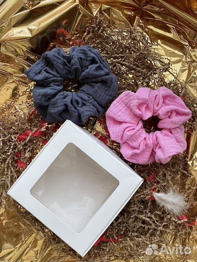 Резинки для волос из муслина. Набор