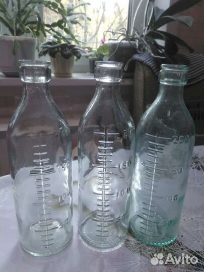 Бутылка стеклянная для детского питания